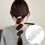 3 Pcs Creaseless Spiral Hair Ties for Women, 3 Colors Pearl Phone Cord Shape Hair Bands, Pearl Telephone Scrunchies, Coil Hair Ties for Thick, Thin, Long, Curly Hair