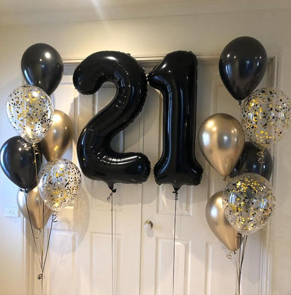 40 Inch Black 21 Number Balloons Giant Jumbo Huge 12 or 21 Foil Mylar Helium - Image 5