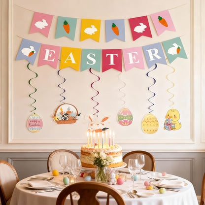 Easter Party Decorations, Easter Banner Spring Bunny Garland Banner - Image 5