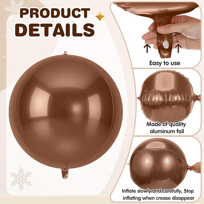 Jenaai 30 Set Round Foil Balloons Bulk 22 Inch 4d Metallic Giant Balloons Set - Image 4