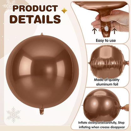 Jenaai 30 Set Round Foil Balloons Bulk 22 Inch 4d Metallic Giant Balloons Set - Image 4