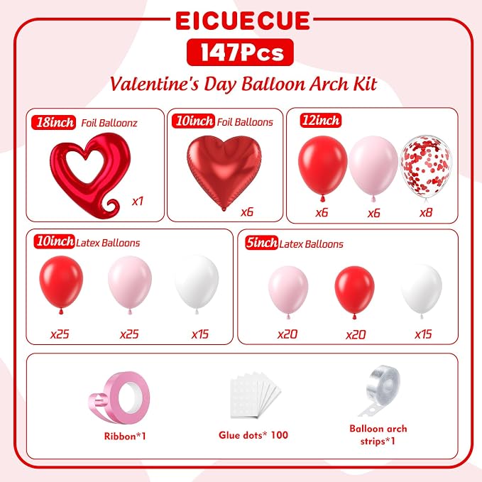 Valentines Day Balloons Garland Arch Kit - Image 2