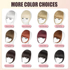 Clip in Bangs, Synthetic Wispy Bangs Hair Clip, Copper Red Fake Bangs Fringe with Temples Hairpieces for Women Natural Curved Hair Extensions for Daily Wear