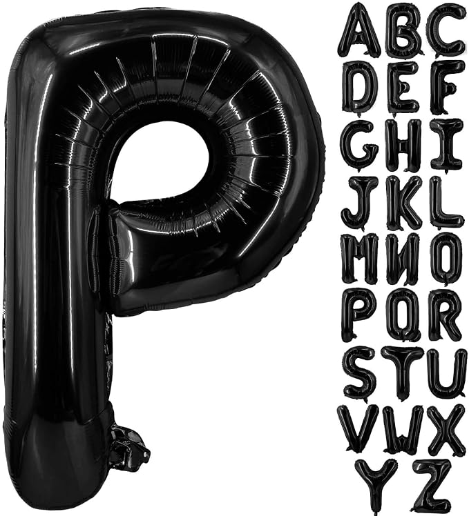 Lovoir 40 Inch Large Black Letter P Balloons Big Size Jumbo Mylar Foil Helium by Lovoir