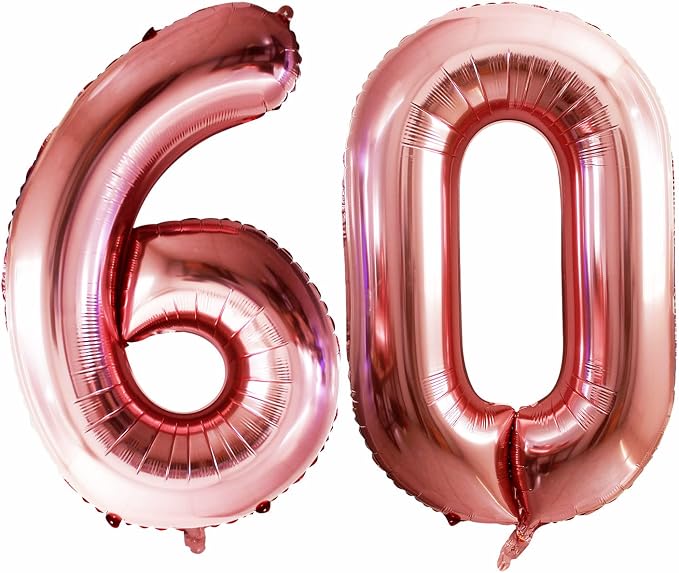 Number 60 Balloons for 60th Birthday Party Decorations, 42 Inch Jumbo Foil by GOER