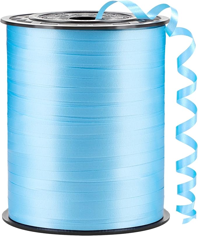 Light Blue Curling Ribbon, 500 Yards, 1/5 Inch | by CLUEWR