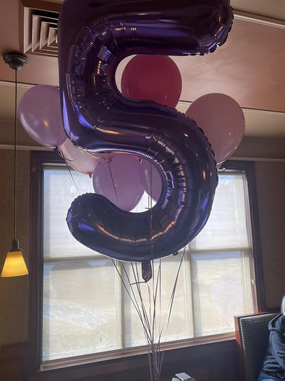 Number Balloons 5 Balloon Purple - Image 4