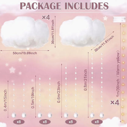 Marsui Artificial Cloud Props LED Hanging Cloud Light String Fake Imitation 3D - Image 2