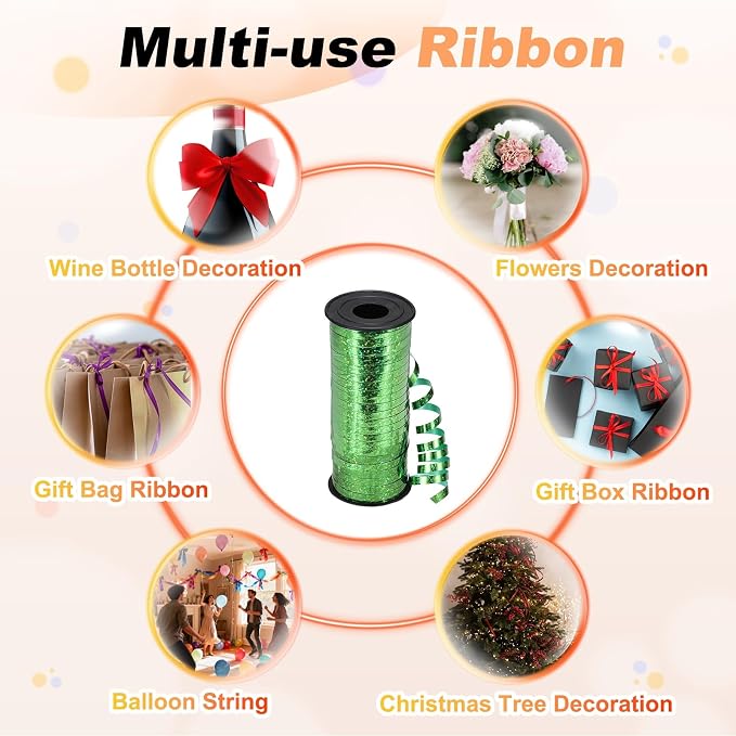 PATIKIL Glitter Curling Ribbon 100yds x 1/5" Plastic Balloon String Ribbon | - Image 6