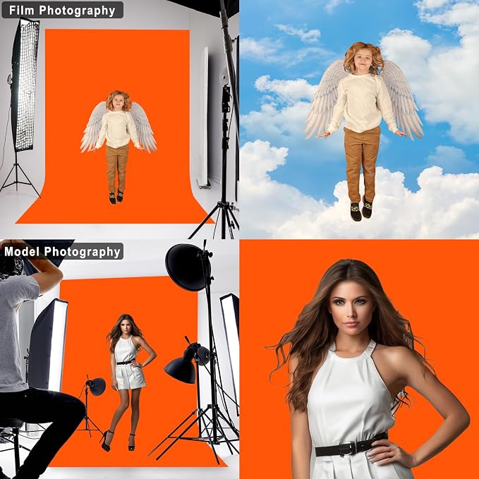 Orange Photography Backdrop for Photoshoot, 7x10 FT | Versatile Studio Photo - Image 4