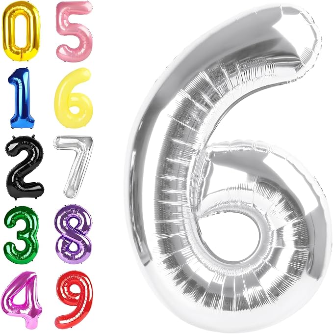 Number Balloons 40 Inch Silver 5 Balloon by Argthjy