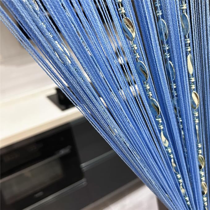 ave split 100cmX200cm Decorative Door String Curtain Beads Wall Panel Fringe - Image 7