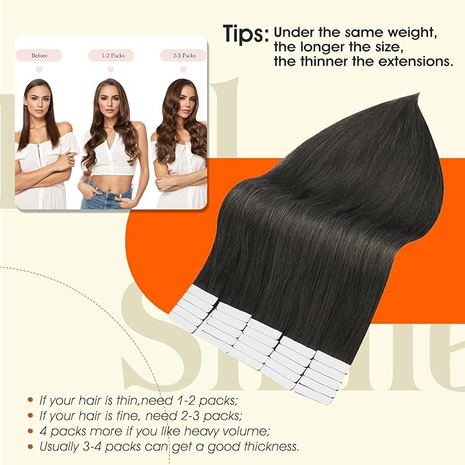 Full Shine Human Hair Tape in Extensions Color 1C Mocha Brown Tape in Hair Extensions Human Hair 24Inch Remy Skin Weft Double Sided Adhesive Extension 50G 20Pcs Add Length