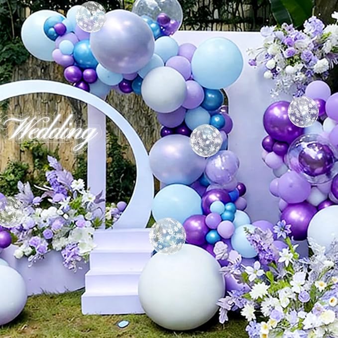167Pcs Purple Blue Balloons Garland Arch Kit - Image 6