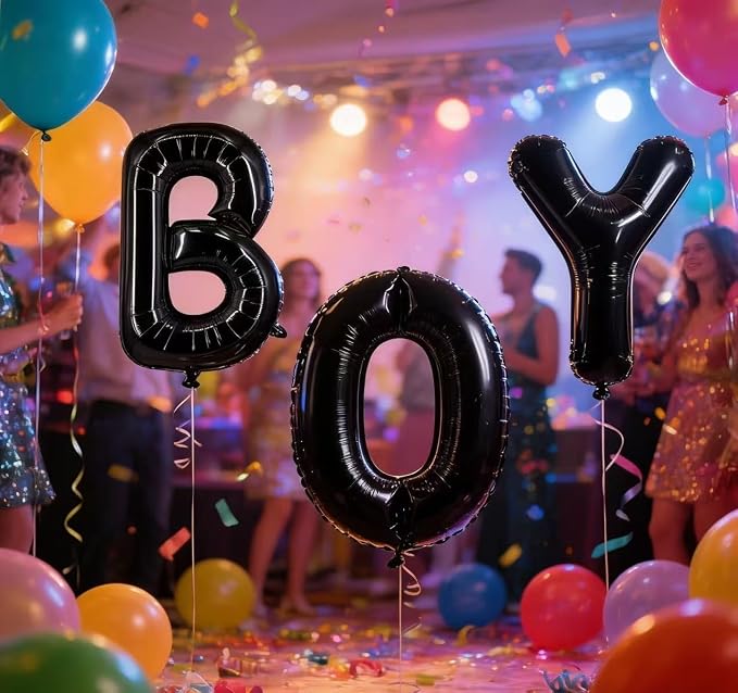 40 Inch Black Letter S Foil Balloon | Large Jumbo Mylar, Helium Alphabet Balloon - Image 8