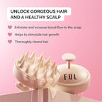FUL Beige Scalp Massager with Super Soft Silicone Brush for Hair Growth and Exfoliating Scalp, Ideal Scalp Massager Hair Growth Tool and Scalp Brush for Stimulating Hair and Cleansing