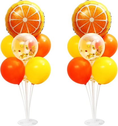 Little Cutie Balloon Stand for Table Centerpiece 2 Sets, 2 Huge Orange Fruit by ZyloonDecoration