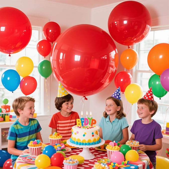 32Pcs Red Big Balloons 18 Inch, Round Large Latex Party Balloons - Image 5