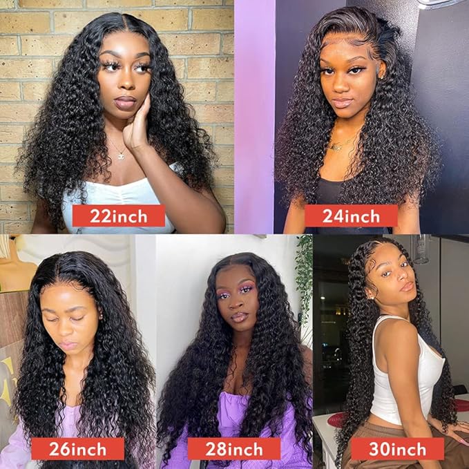 Lace Front Wigs Human Hair Water Wave Brazilian Virgin Hair 180% Density 4X4 Water Curly Lace Closure Human Hair Wigs for Black Women Glueless Wig with Baby Hair Natural Color 22 Inch Water Wave Wig