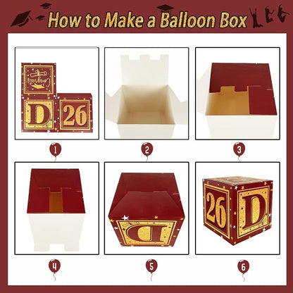 Maroon and Gold Graduation Boxs Letters Box | Class of 2026 Graduation Party - Image 4