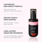 2-in-1 Korean Hair Perfume Oil & Serum with Moroccan Argan Oil & 12 Amino Acids for Dry, Damaged, Glass Hair Shine & Frizz-Control – Paraben & Alcohol-Free – Baby Musk, 100ml / 3.38 fl oz