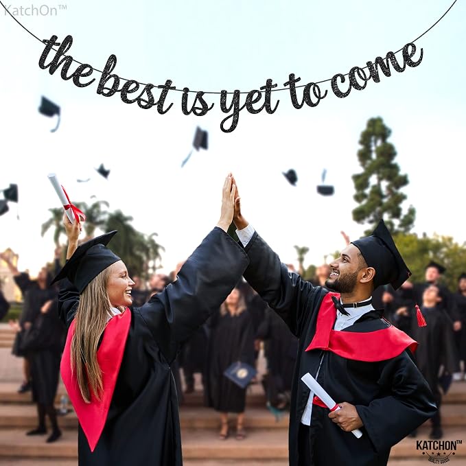 KatchOn Black Graduation Decorations 2026- No DIY 10 Feet | The Best is Yet to - Image 6