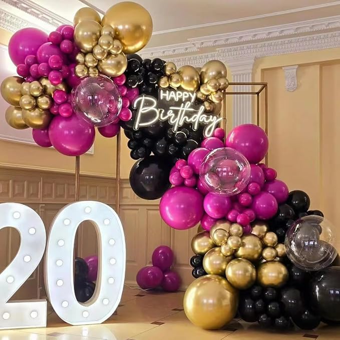 MEBAY Black Red and Gold Balloon Arch Kit - Image 3