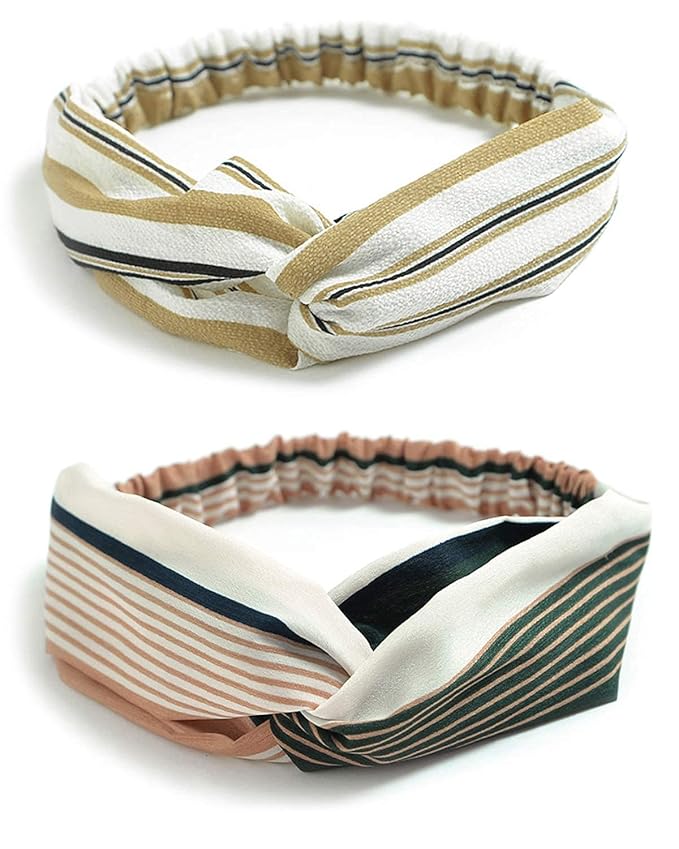 DRESHOW 10 Pack Boho Headbands for Women Vintage Cross Elastic Head Wrap Hair Accessories