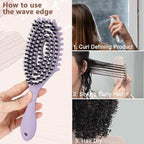 Curly Defining Brush, 1-Pack Vented Hair Brushes Blow Dry and Wet Detangling Curly Styling Hair Brush (Purple)