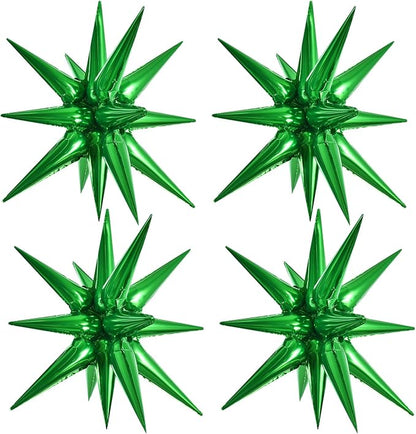 TONIFUL 4 Pcs Explosion Star Balloons Green Foil Balloon Party Decorations | 22 by TONIFUL