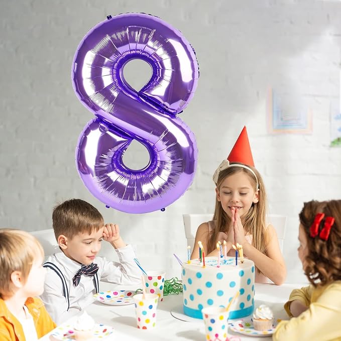 Purple Number Balloons, 40 Inch Purple Balloon 9.9 Helium Balloon 9th Birthday - Image 7