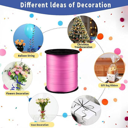 500Yard Premium Pink Curling Ribbon Balloon String, 3/16" - Image 3