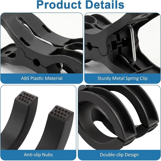 Putros 30 Pack Balloon Arch Clips 3.5 Inch Black Spring Clamps - Image 3