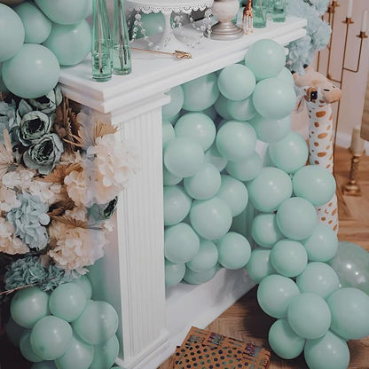 Voircoloria 110pcs Mint Green Pastel Green Latex Party Balloons, 12inch | - Image 8