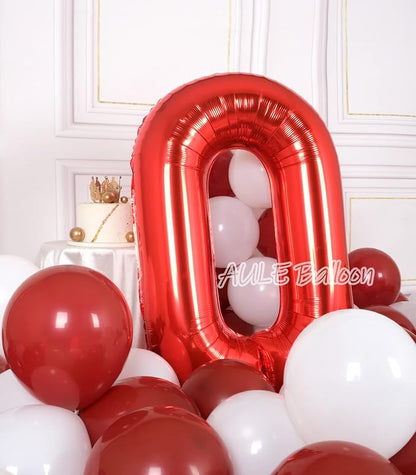 AULE 40 Inch Red 0 Balloon Number Foil 0-9 Birthday Big Numbers | Birthday - Image 4