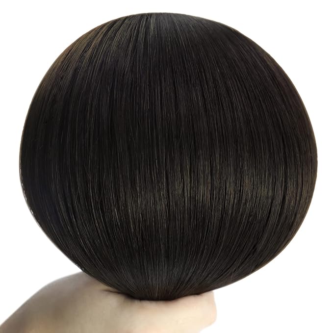 YoungSee Sew in Hair Extensions Real Human Hair Dark Brown Weft Extensions Brazilian Hair Extensions Sew in Darkest Brown for Natural Look 18Inch 100G