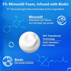 5% Topical Minoxidil Foam, Minoxidil for Men and Women, Infused with Biotin, Hair Growth Treatment, Supports Thicker and Fuller Hair & Beard (Minoxidil Foam, 6.33oz, 3 Month Supply)
