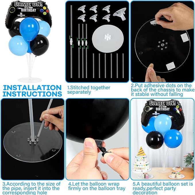 Video Game Birthday Party Balloons Stand Kit 2 Sets - Image 3