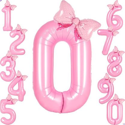 Pink 0 Balloon Number Pink Decorations by Unknown