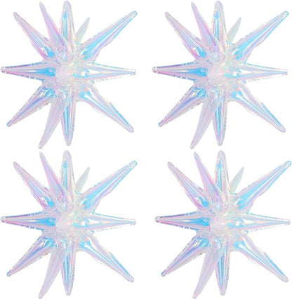 TONIFUL 4 Pcs Explosion Star Balloons Iridescent Foil Balloon Party Decor | 22 by TONIFUL