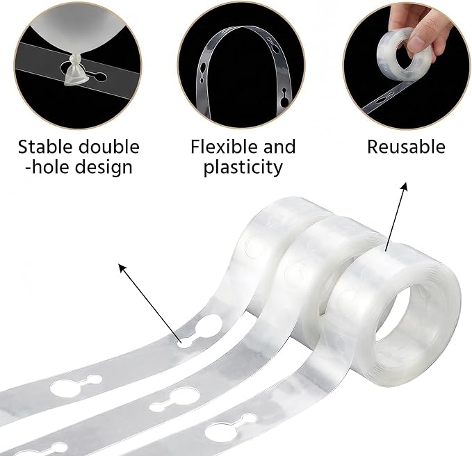 Olen Balloon Arch Strip Kit, 50 ft Tape, 300 Glue Dots - Image 3