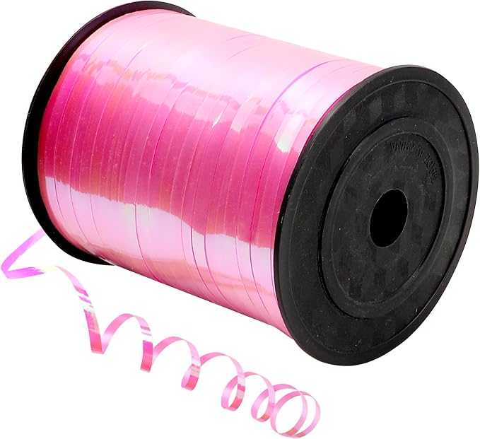 CHAQiWi 500 Yard Iridescent Pink Curling Ribbon, 1/5" Wide Holographic by Unknown
