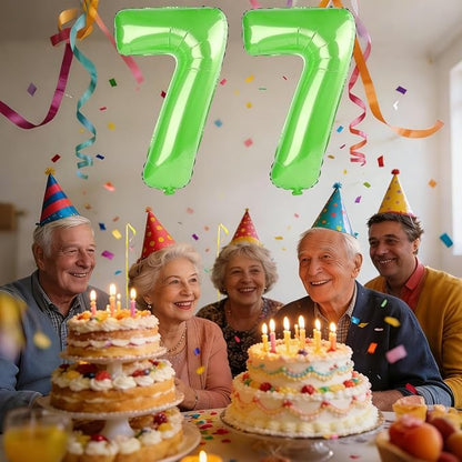 40 Inch Number 77 Balloons for 77th Birthday Party Decorations, 0-100 Fruit - Image 2