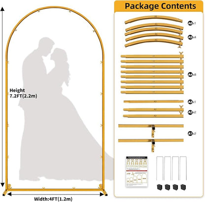 7.2 FT Wedding Arch Backdrop Stand - Image 2