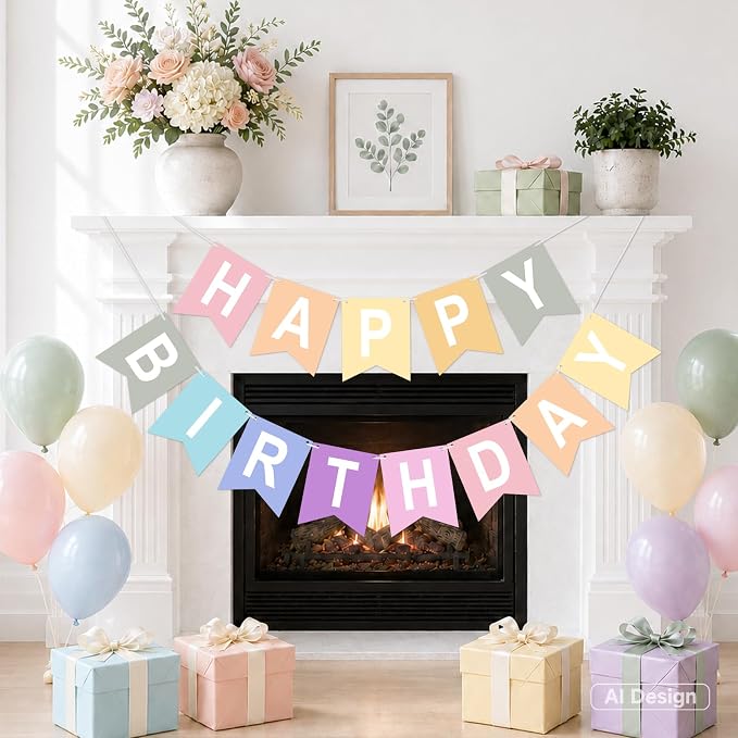 Happy Birthday Banner Birthday Party Banner NO DIY Happy Birthday Sign | - Image 7
