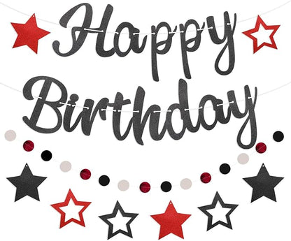 Pre-Strung Happy Birthday Banner, NO DIY Party Decor | Birthday Party Supplies by Danadia