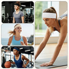 6 Pcs Non-Slip Headbands for Women, Stretchy Sweat Wide Headband Soft Elastic Sports Headbands for Yoga, Running, Workout, Hair Bands Accessories