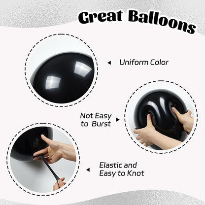 60pcs Black and Silver Balloons 12inch - Image 3