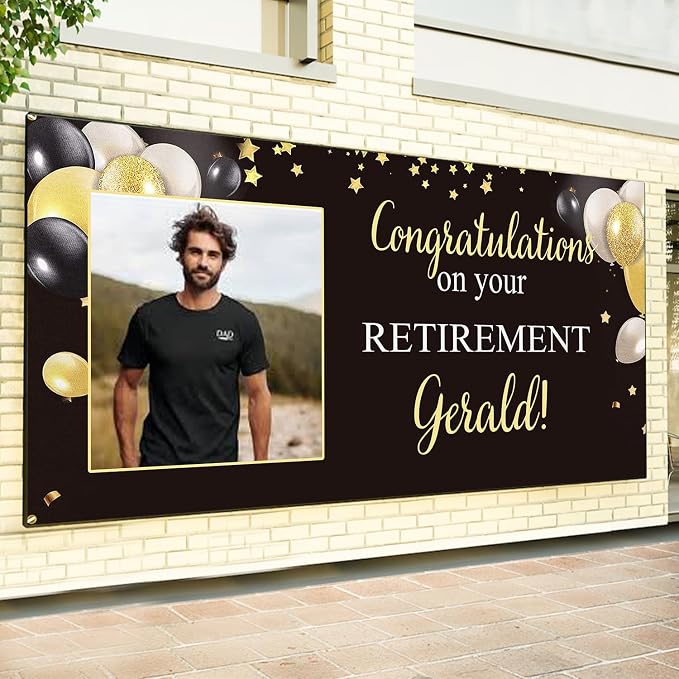 Generic Personalized Retirement Banner, Retirement Party Decorations, 12x24 inch - Image 2