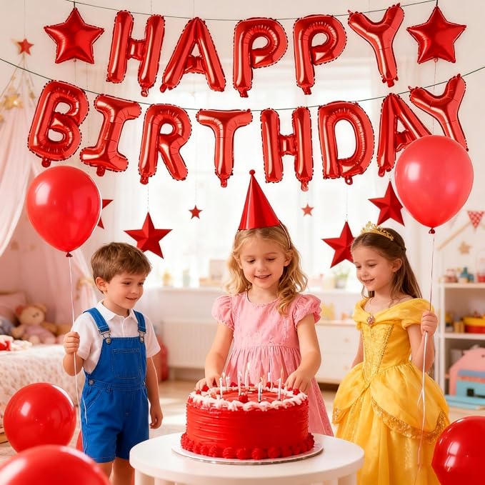16" Happy Birthday Foil Letter Balloons Banner Set | Alphabet Balloons - Image 5